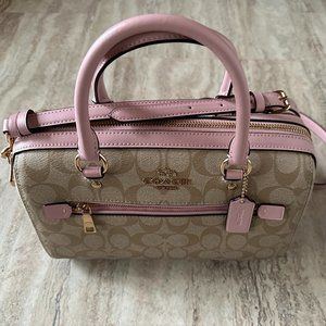 Coach Rowan Women's Crossbody Handbag Signature Canvas Light Khaki Rouge, NWOT